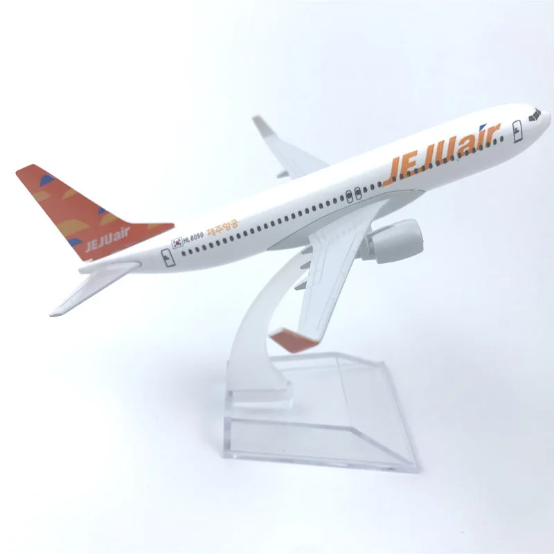 16cm 한국 T웨이 B737 항공기 모형 비행기 다이캐스트 메탈 1/400 스케일 비행기 스탠드 포함 항공 취미 장식 선물