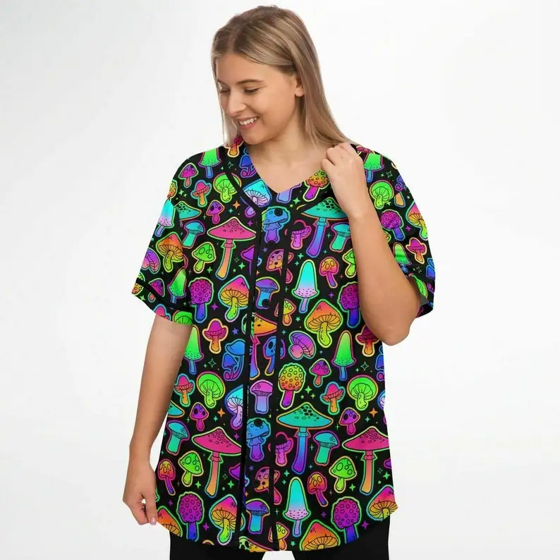 Psilo baseball Jersey (rave jersey, festival jersey, rave shirt, festival shirt, rave wear, button up)