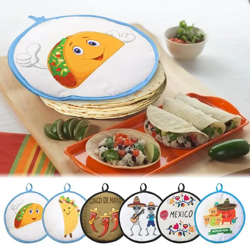 1PCClothBagBurritoPortableTortillaWarmerPouchMexicanFoodWarmingTraysForMicrowave