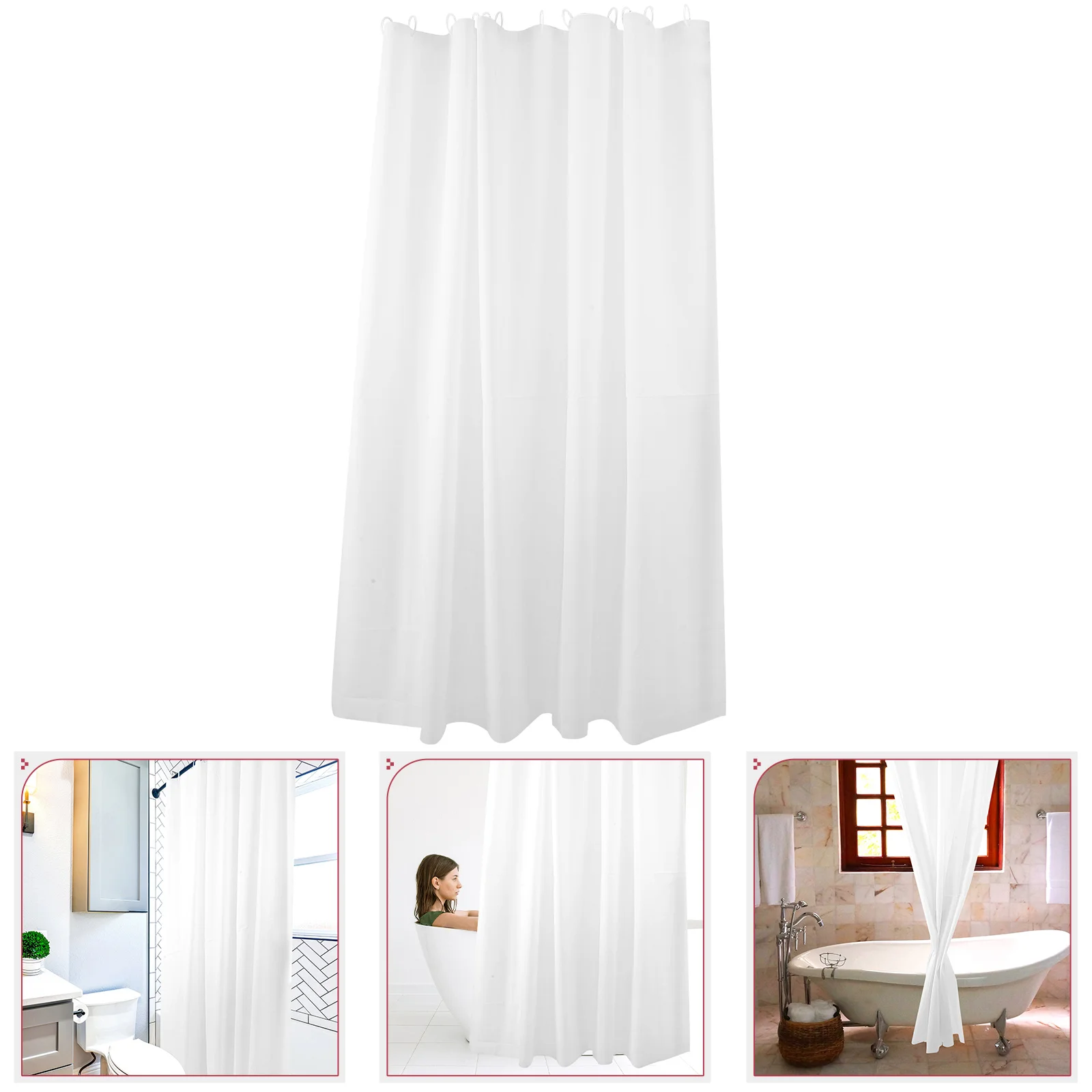

Heavy Duty Shower Curtain Waterproof Modern Plain Color Bathroom Curtain
