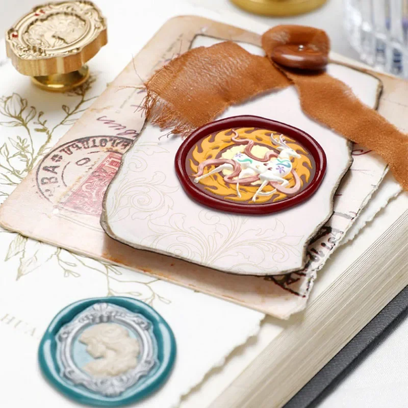 왁스 실링 스탬프 헤드, 씰용 씰링 왁스, 라커, 씰링 왁스 비즈, 스탬프, 수르구트 과립 세트 키트, 라크레, 카드 제작용 HCZ011