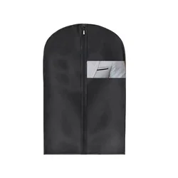 Waterproof Dustproof Hanging Garment Bag in Black - 60x140cm (Black)