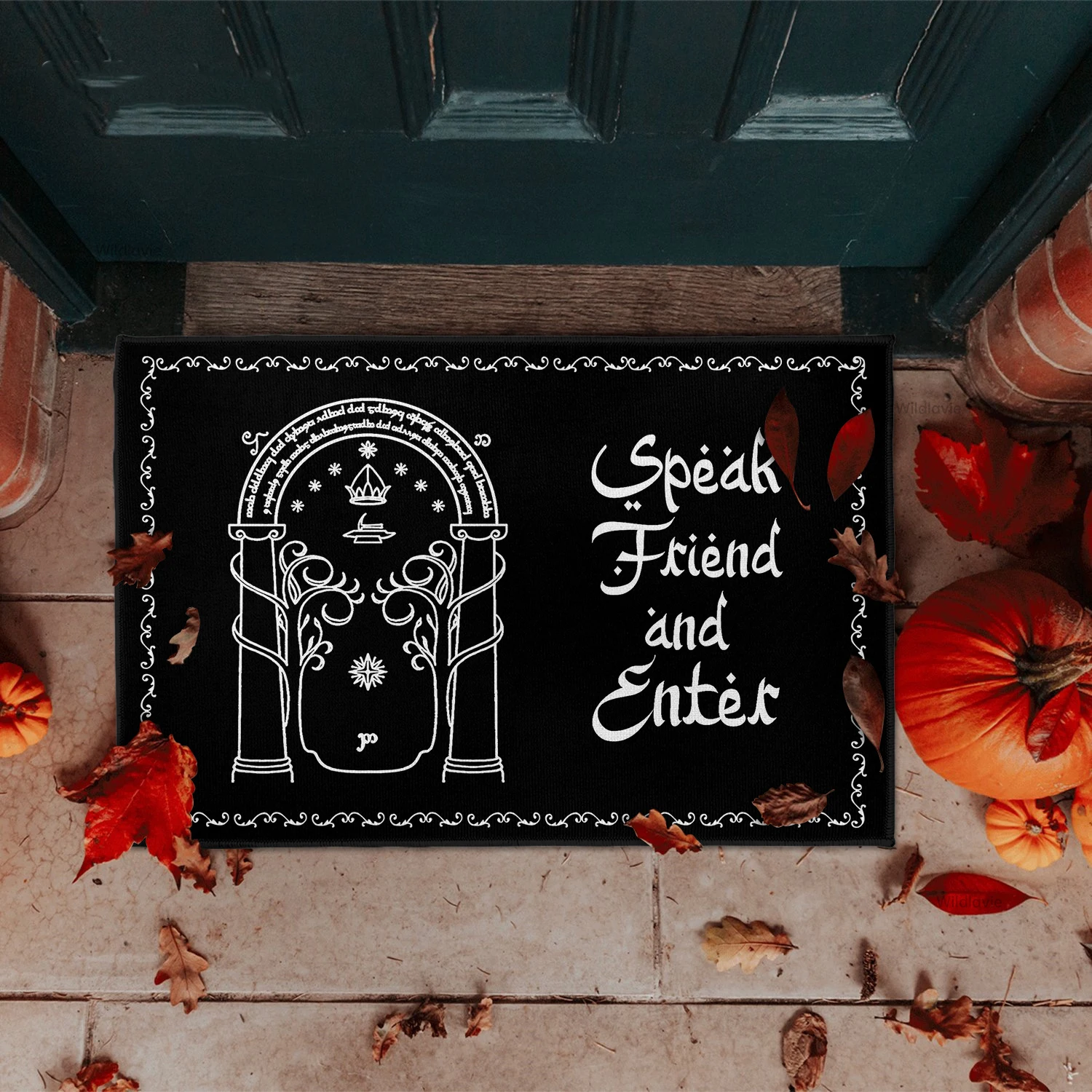 Description Picture 4 of itemSpeak Friend and Enter Doormat Non-Slip Bathroom Kitchen Mat Garden Garage Door Floor Entrance Carpet Rug