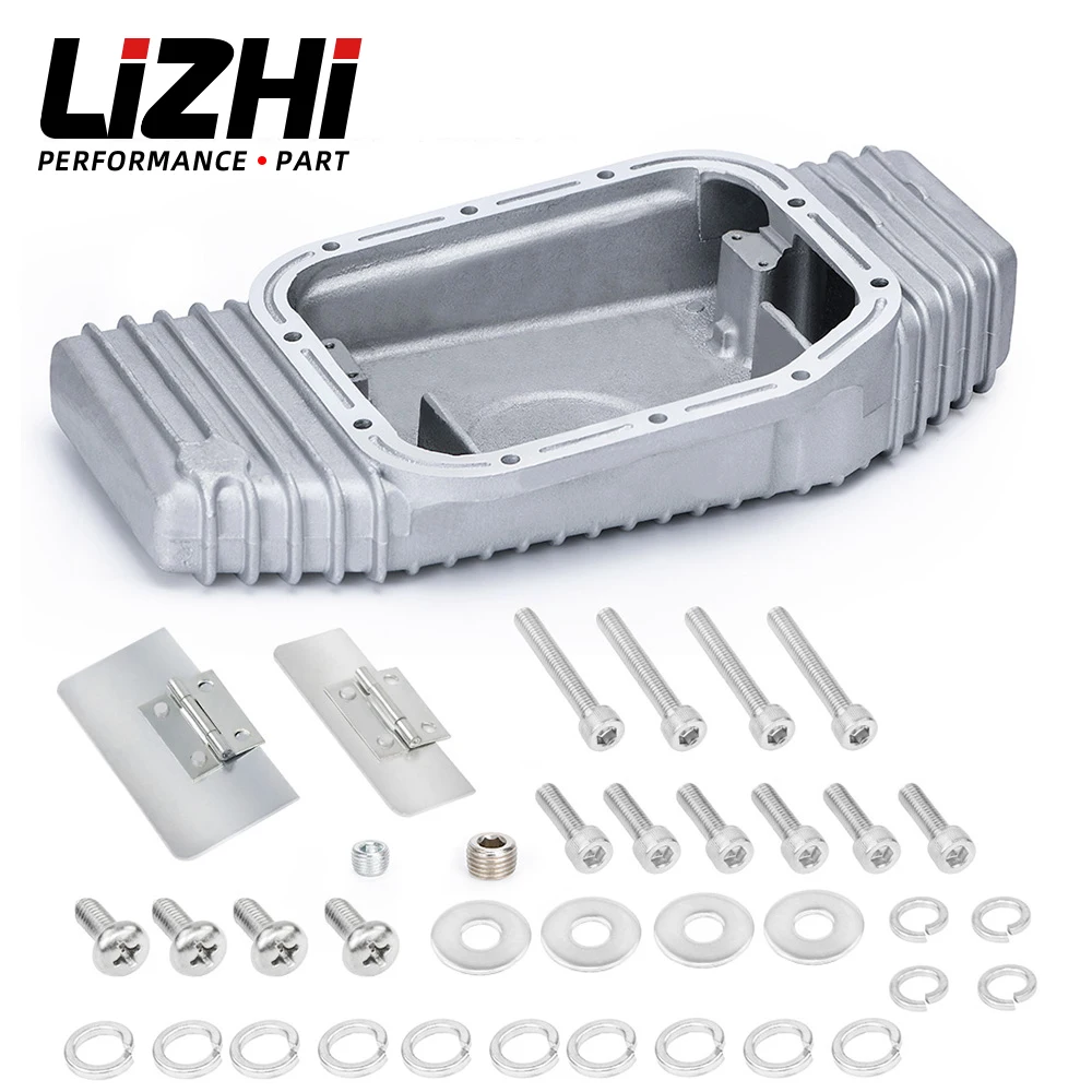 LIZHI-High Capacity Cast Aluminium Baffled Oil Sump Pan Upgrade For 89-02 Nissan SR20 SR20DET S13 S14 S15 Silvia 240SX 180SX oil drain pan
