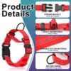 Dog Collar for Small to Large Dogs, Reflective Nylon No Pull Choke Collar with Locator Protective Cover, Metal D-Ring & No Buckl 5