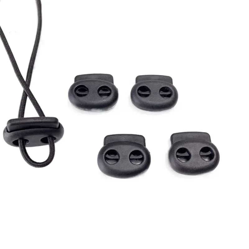 Twin Hole Plastic Stopper Cord Lock Bean Drawstring Toggle Clips 50Pcs 4mm-5.5mm for Apparel Shoelace Sportswear detachable stopper cord lock stopper cord stopper cord lock cord end lock