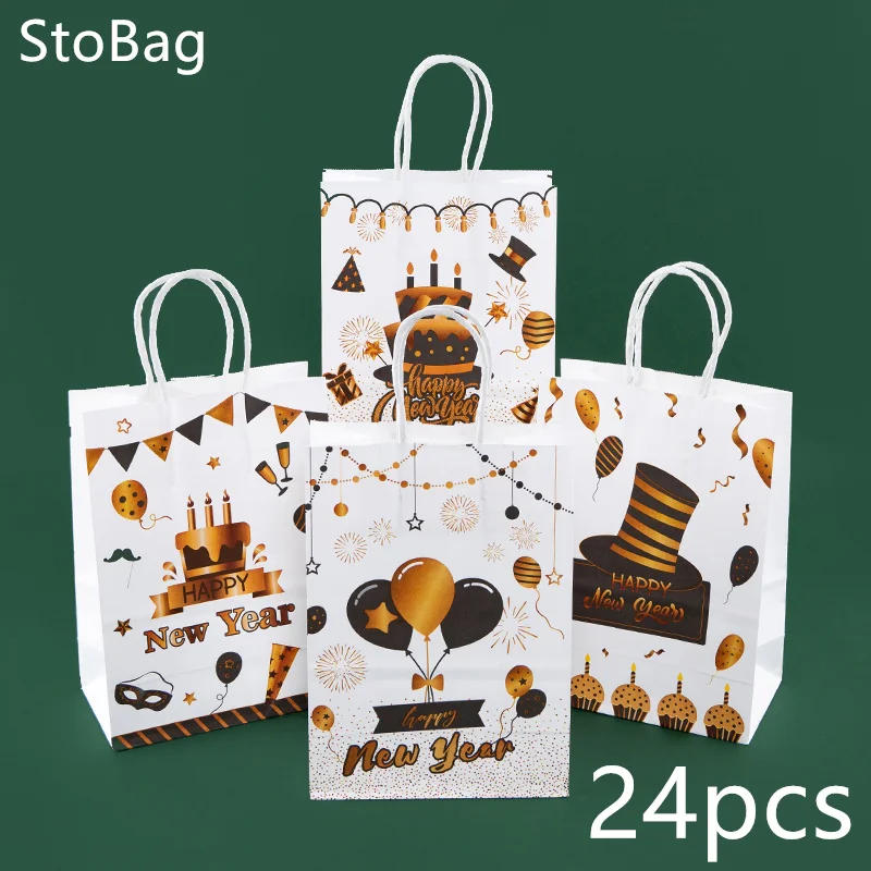 

Упаковка для конфет на день рождения StoBag, портативные сумки, аксессуары для хранения закусок, оптовая продажа, 24 шт.