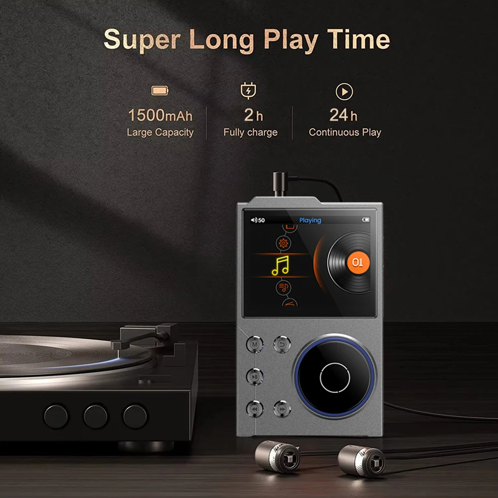 HiFi MP3 Player Lossless DSD Digital Audio Music Player Bluetooth 5.3 16GB Built-in Portable Music Players Support Up To 256GB