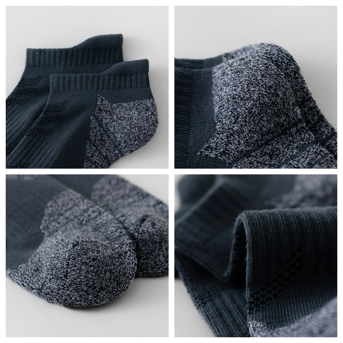 6 Pairs Sports Socks Pack Thick Men Cushioned Mesh Athletic Low Cut Running Ankle Heat Socks