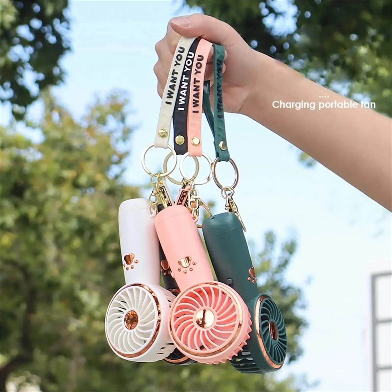 Mini Fan Cute Cartoon Portable Rechargeable USB Handheld Fan Outdoor Family Easy To Carry High Value Mini Fan