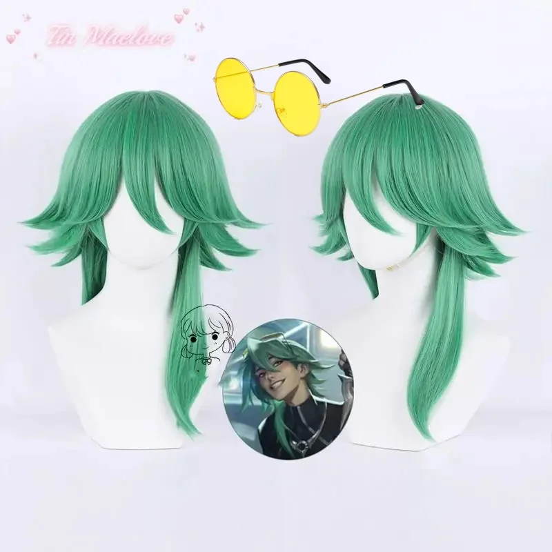 

Heartsteel Ezreal Wig Game Cosplay Wig Men Green Hair Ezreal Cosplay Wig Heat Resistant Hair Halloween Free Wig Cap