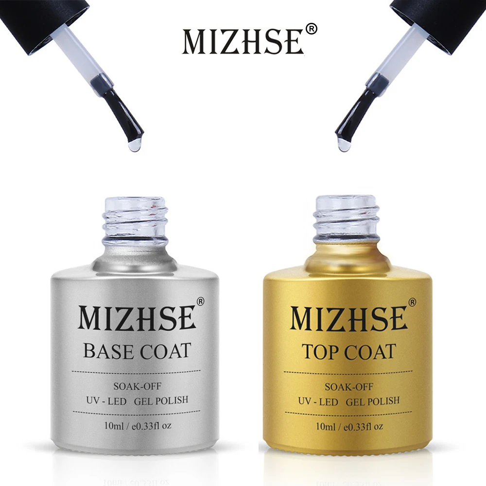 MIZHSE 18ml Nail Gel  Polish No Wipe Top Coat Base Coat Nail Lacquer UV Gel Sealing Shining Clear Nail Gel Diamond Matte Topcoat