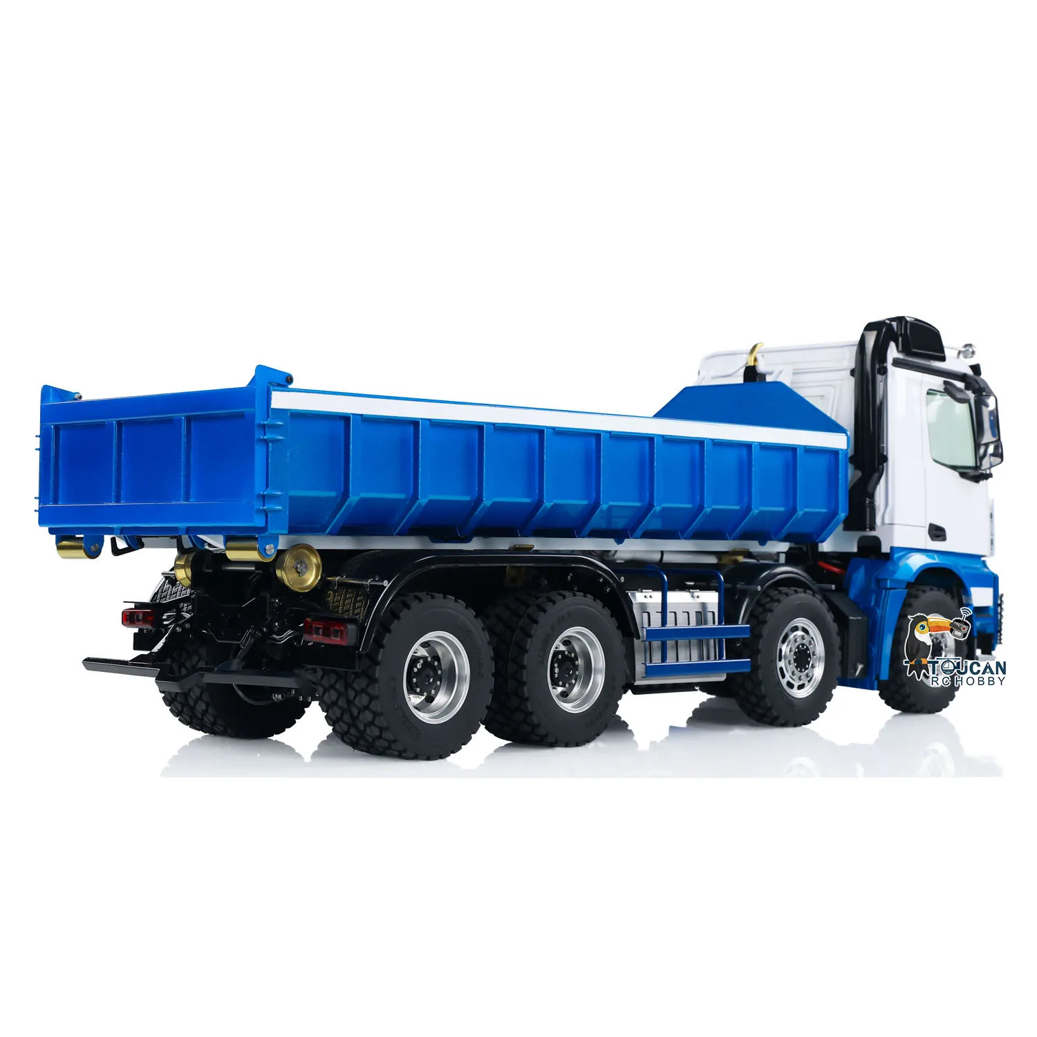 RTR LESU RC Hydraulic Dump Truck 8x8 Metal Chassis 1/14 Roll Off Dumper Car Hook Light Sound Set Remote Control Vehicle Model 2