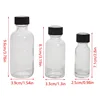 6pcs Small Clear Glass Bottles with Lids for Liquids Tiny Short Jars with Caps Mini Glass Juice Bottles for Potion, Ginger Shots 6