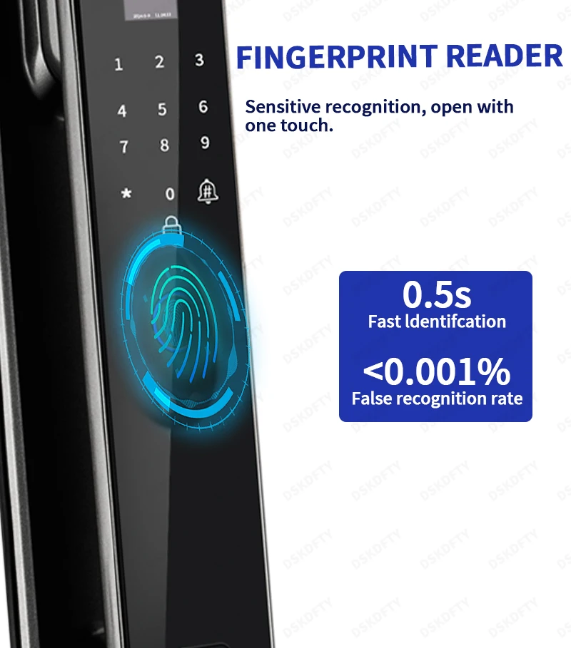 Tuya 3D Face Real-time Intercom Digital Electronic Door Lock Security Camera Intelligent Fingerprint smart lock for home