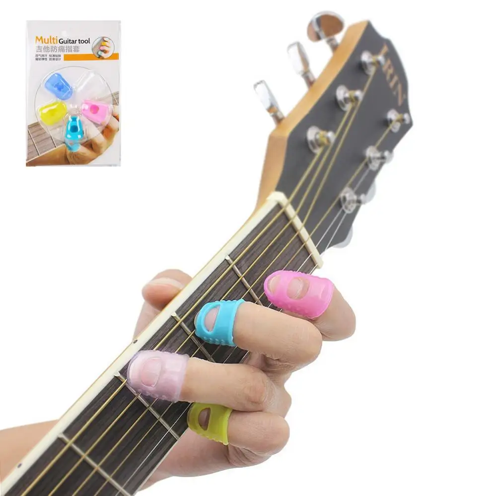 5pcs/lot Silicone Thickened Universal Guitar Pick Fingertip Covers for