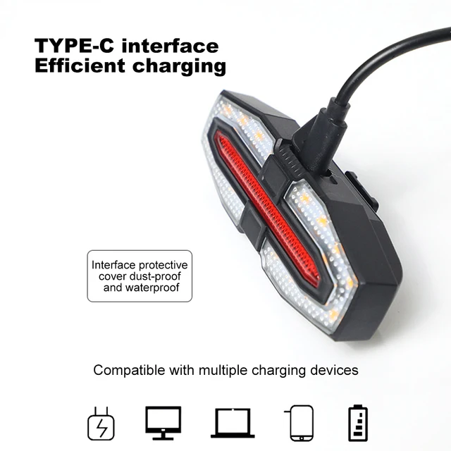 Rechargeable Bike Rear Light with Turn Signals 4