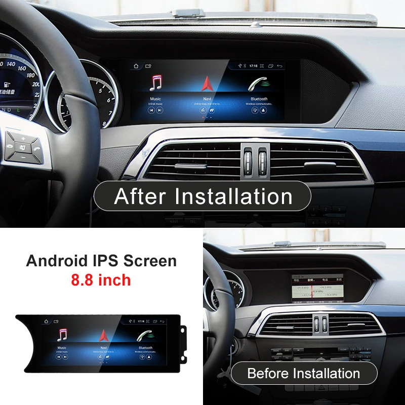 STWEI precio de fábrica 8,8 pulgadas Android AUTO reproductor Multimedia para coche para Mercedes Benz Clase C 11-15 W204 S204 sistema inteligente 2