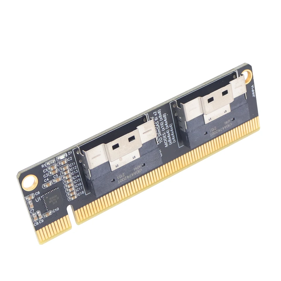 KALEA-INFORMATIQUE Carte PCIe 3.0 16x pour 8 SSD U.2 NVMe (U2 NGFF) ou 8 ports PCIe x4. Multi Host Switch Card. CHIPSET PLX PEX 87 - Informatique