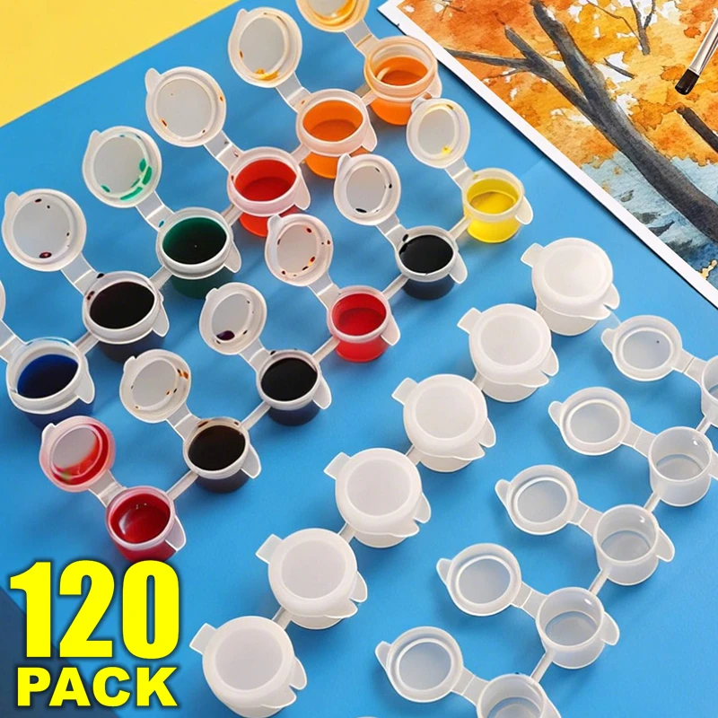 10/20Pcs 빈 페인트 캔 뚜껑이 있는 미니 페인트 용기 연결된 페인트 빈 상자..