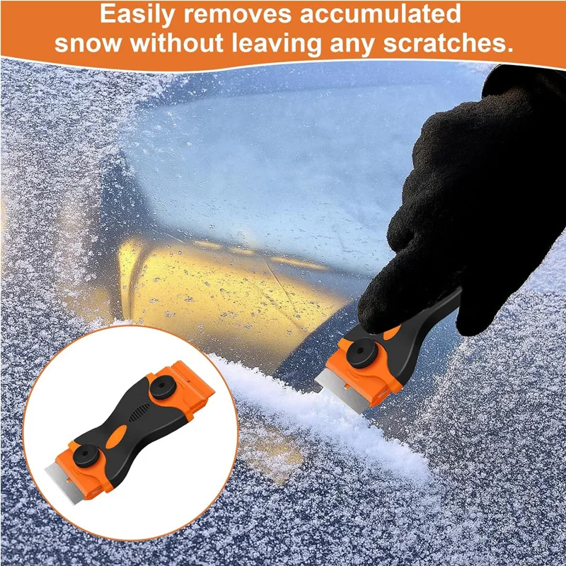 Window Scraper Tool Double Edged Non Scratch with Metal/Plastic Blades