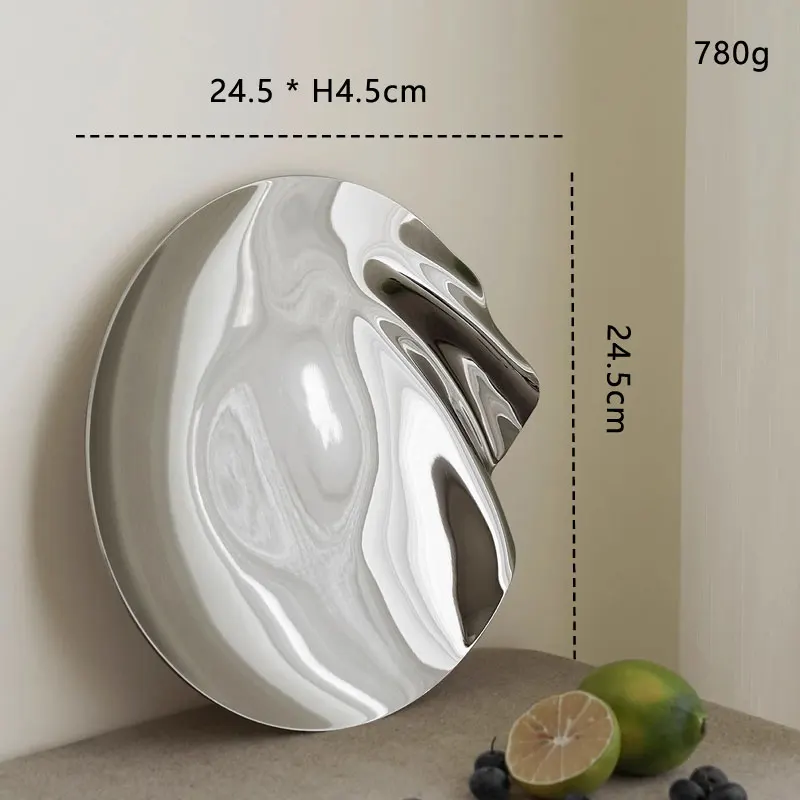 Fruit ​Bowl 304 Stainless Steel Creative Living Room Boat-shaped Fruit Bowl Fashion Bar Bowl Basket
