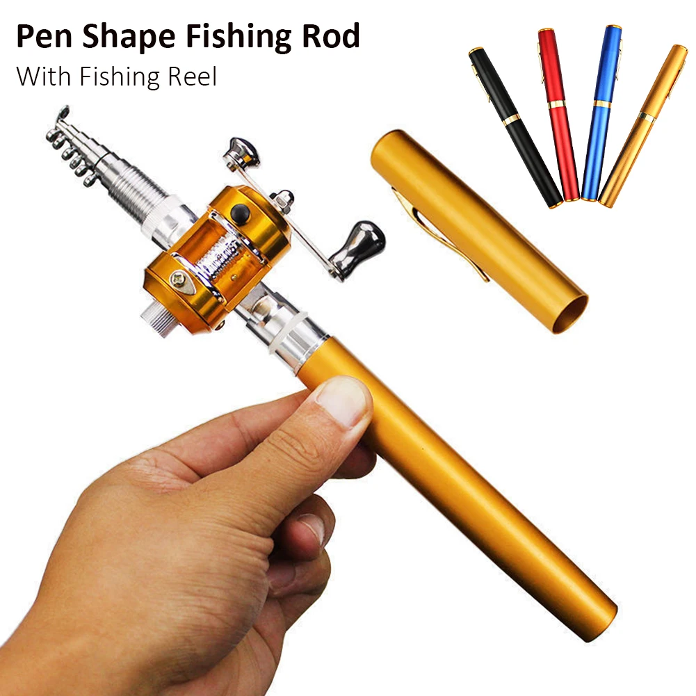 

Portable Pocket Telescopic Mini Fishing Goods Pole Pen Shape Folded Fishing Rod With Reel Wheel Accessories Scope Of Application