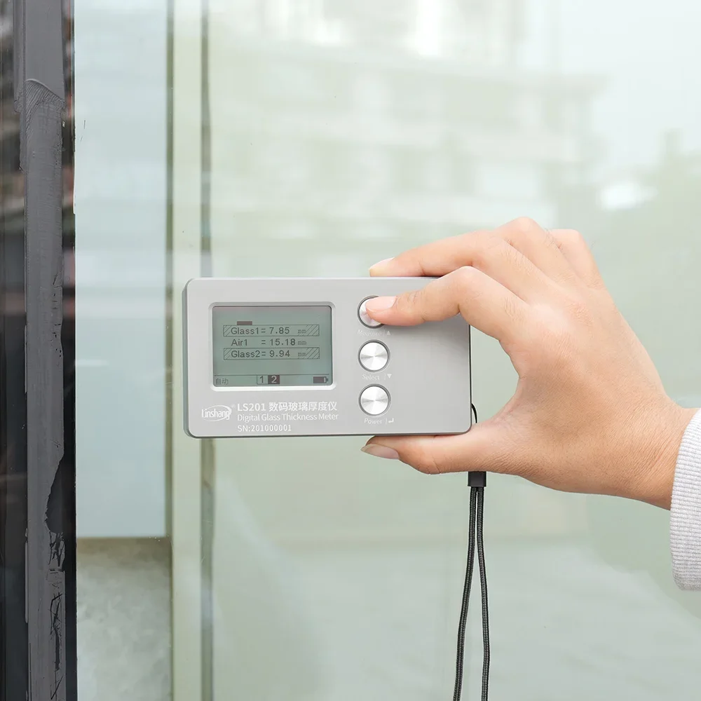 LS201 Digital Hollow Glass Thickness Meter Gauge Double Triple Glazing Measuring Tool Laser Window Glass Thickness Meter