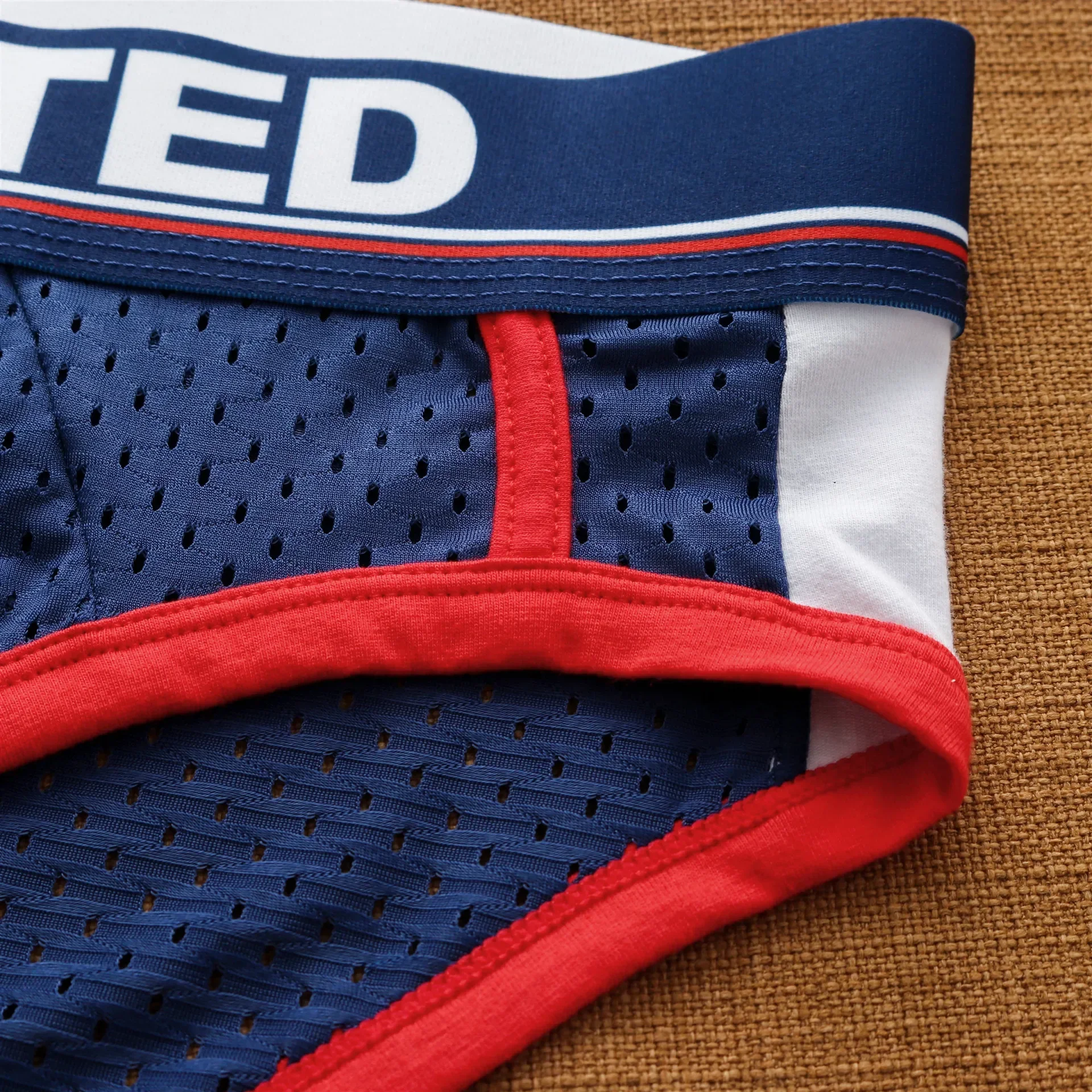 Mens low waist breathable ice mesh hole comfortable fashion briefs men 5
