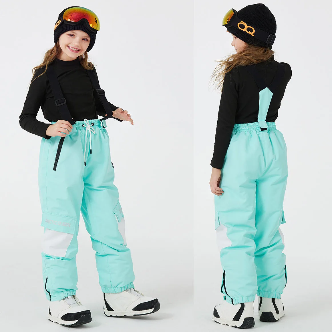New Kids Winter Outdoor Ski Bibs Windproof Waterproof Warm Breathable Snowboarding Pants Boys And Girls Snow Sports Pants