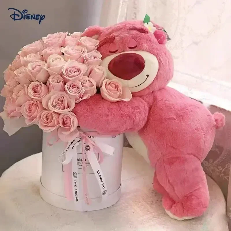 Disney Toy Story Lotso Cute Bear Strawberry Sofa Plush Pillow Stuffed Toys Children Girls Friends Festivals Birthday Gift 90cm