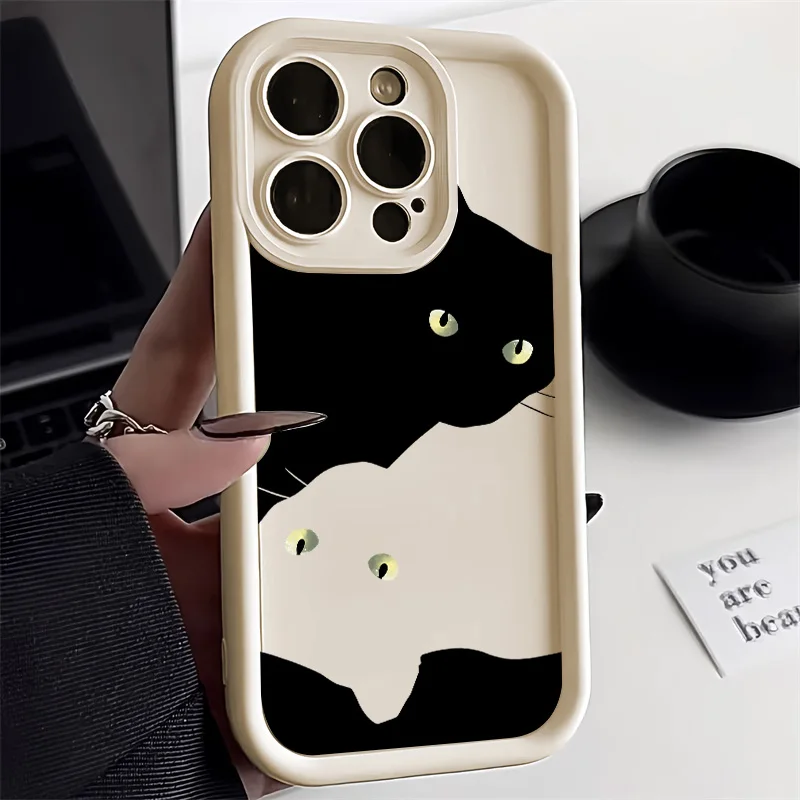 thumbnail image 1 of Soft TPU Phone Case For iPhone 13 Pro Max 11 15 14 12 XR X XS 7 8 Plus SE SE3 14promax 15promax Len Protection Cat Funda Cover, 1 of 5