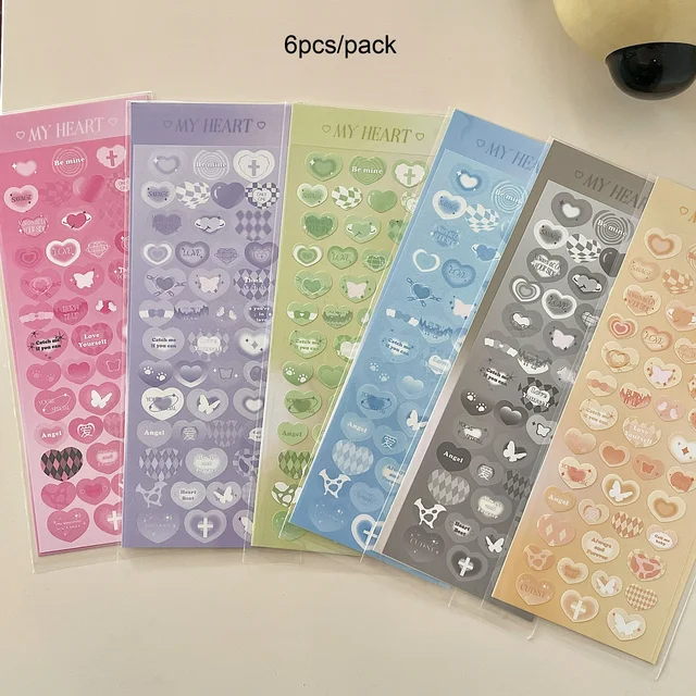 6Pcs/Pack Cartoon Fantasy Wonderful House Series Decorative Stickers Cartoon Sticker DIY Cute Kpop Korean Stationery Supplies 6pc C