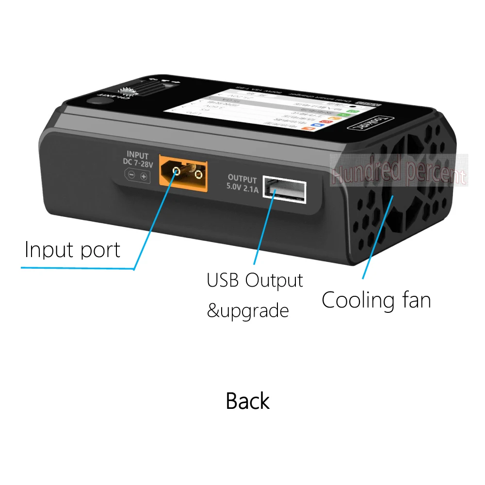 Chargeur RC ToolkitRC M6D 500W 15A avec ventilateur de refroidissement et prises pour batteries 1-6S