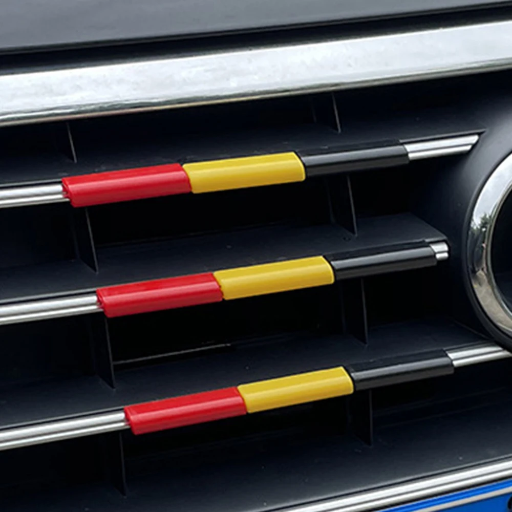 Car Front Grille Trim Strips - Racing-Style Decorative Three-Color Exterior DIY Accessory