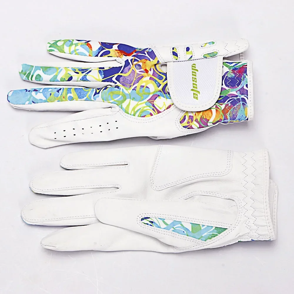 1 Pair(2Pcs) Anti-slip Golf Gloves Women's Left and Right Hand Soft Breathable Pure Sheepskin Gloves for Lady Female 18/19/20/21 2