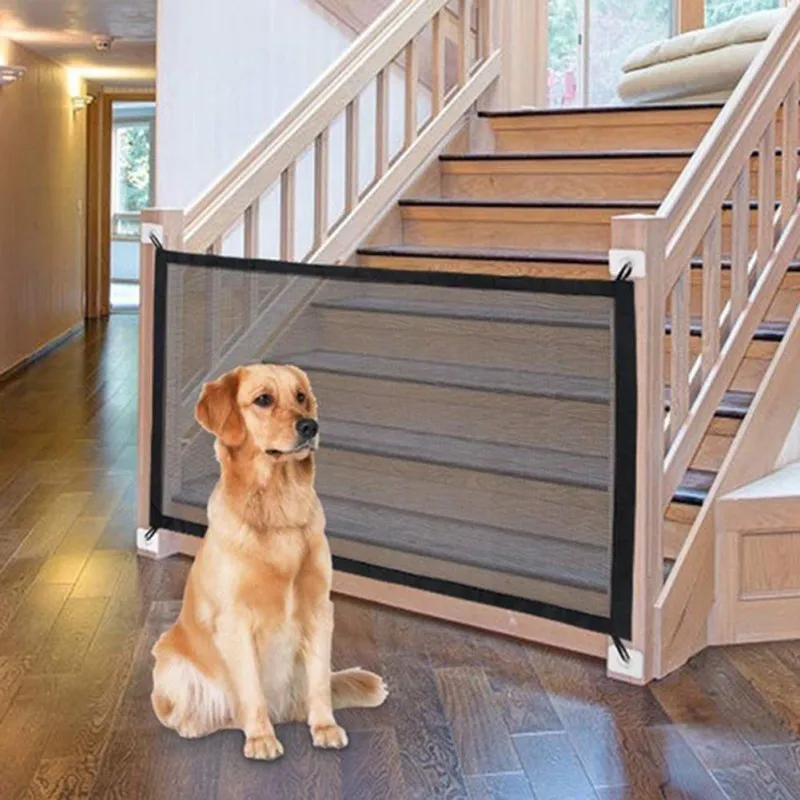 

Pet Dog Gate Network Fence Stairs Folding Breathable Mesh Enclosure Dog Fence Child Safety Barrier Pet Playpen Articles