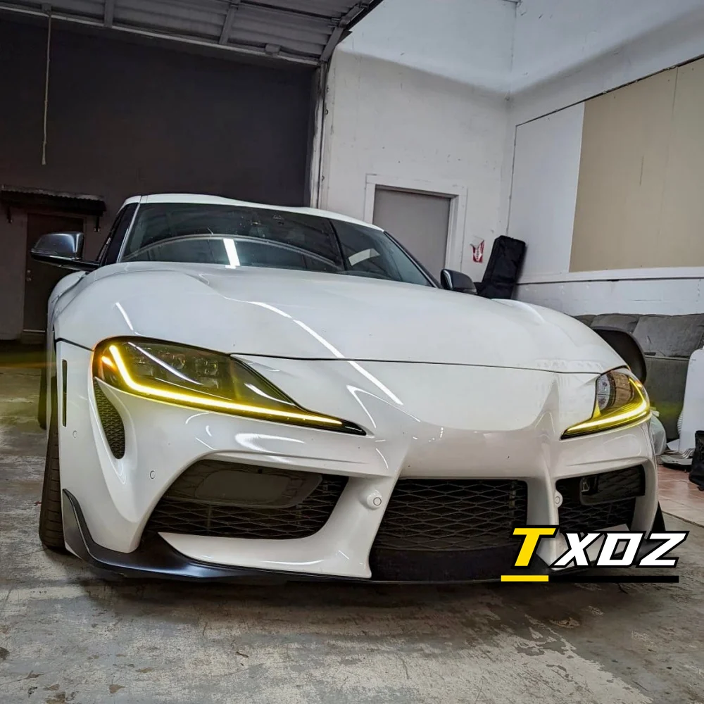 CSL 노란색 DRL LED 보드, 2020 2021 2022 도요타 GR 수프라 A90 A91 헤드라이트, 주간 주행등, 레드 블루