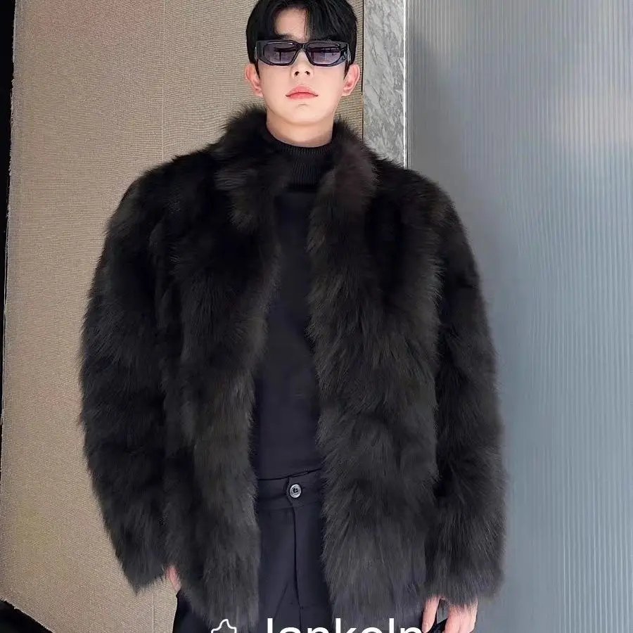 Leather Jackets Imitation Fur Coat Y2k Jackets for Men Fur Imitation Leather Jacket Thickened Fox Mink Coat Winter Jacket Men Fur One piece Coat Winter
