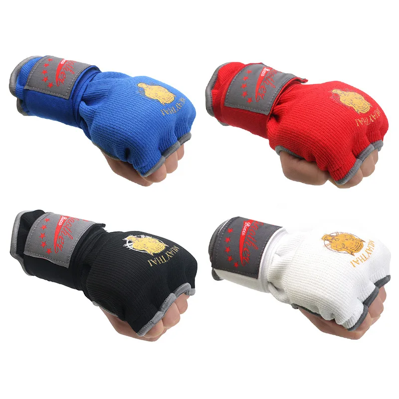 Gel Boxing Hand Wrap Gloves Adjustable Half Finger Gloves for Boxing Muay Thai MMA Kickboxing Martial Arts Hand Protective Gear