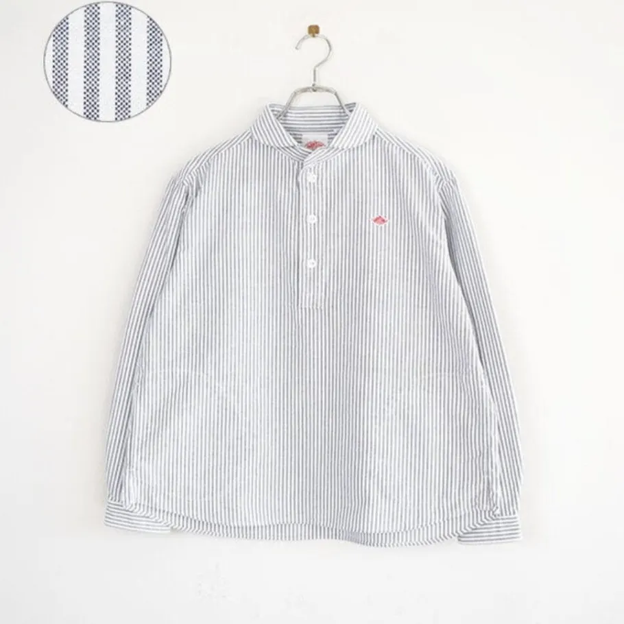 Long Sve Crew Ne Pure Cotton Casual irt Japanese Sle Doll Collar Striped Plaid ex Spring Summer Autumn Breathabl...