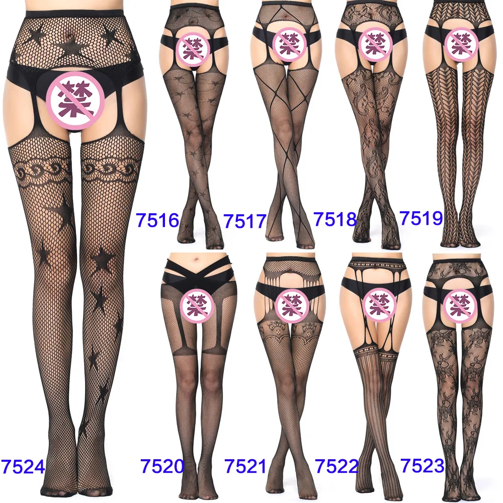 

Women Sexy Lingerie Stockings Garter Belt Stripe Elastic Stockings Black Fishnet Stocking Thigh Sheer Tights Pantyhose dropship