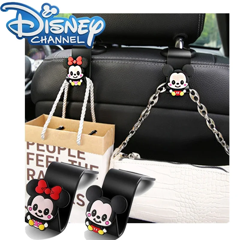 2Pcs Disney Mickey Car Mini Hook Universal Car Seat Back Hook Accessori Per Auto Interni Portable Storage Rack Gancio Multifunzione