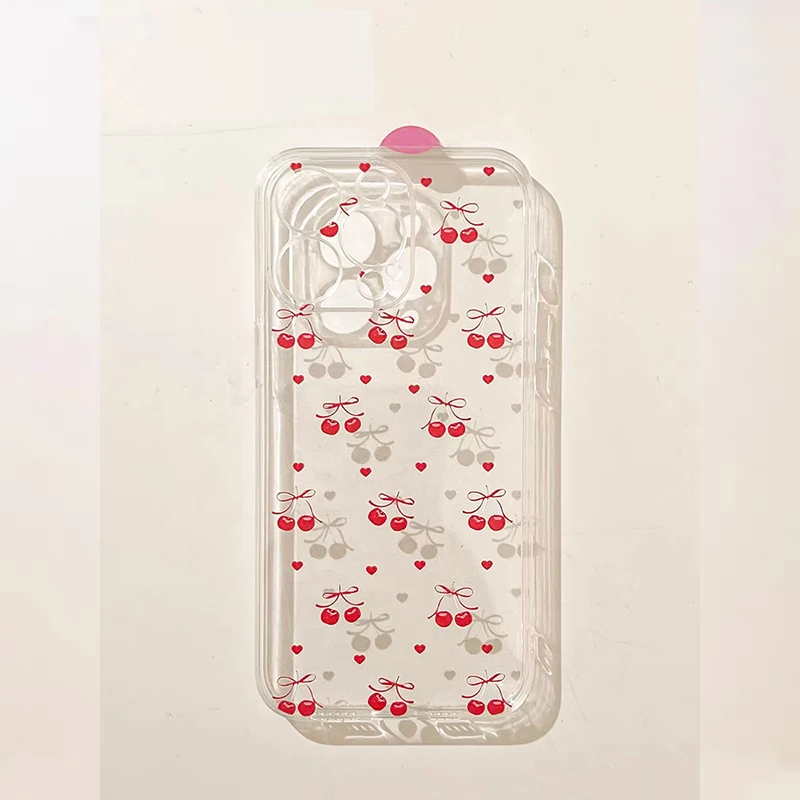 Elegant Red Cherry Floral Phone Case Cover