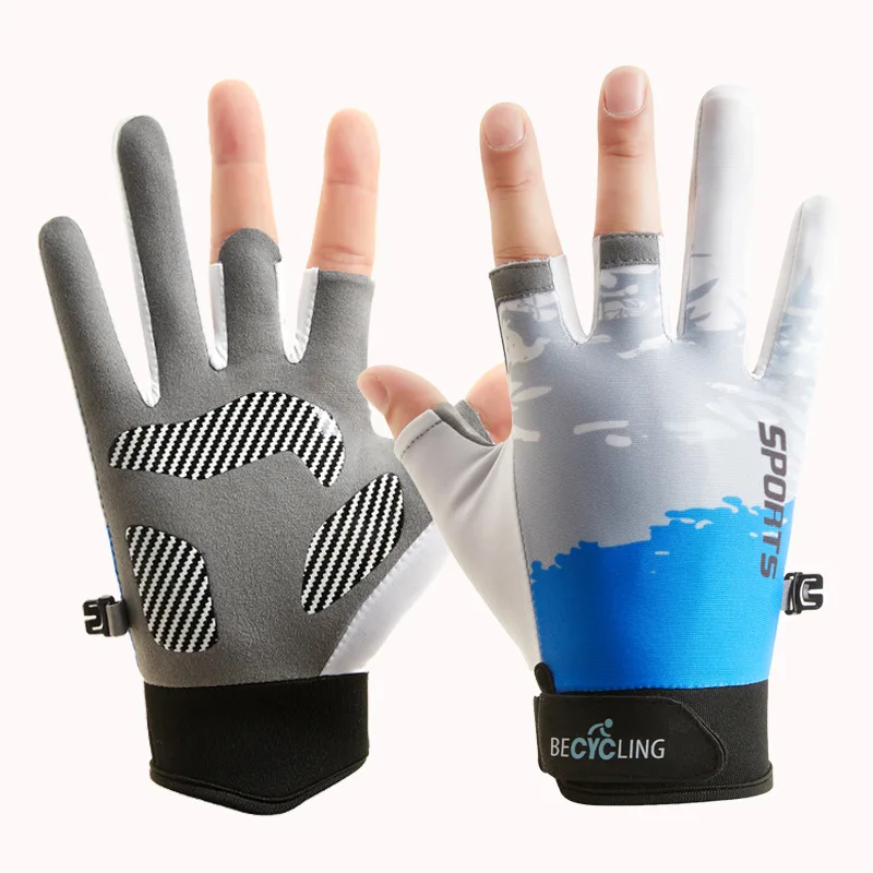 Three-Finger Exposed Fishing Gloves for Men Breathable Cycling Lure Fishing Elastic Sun Protection Anti-Slip Surf Gloves