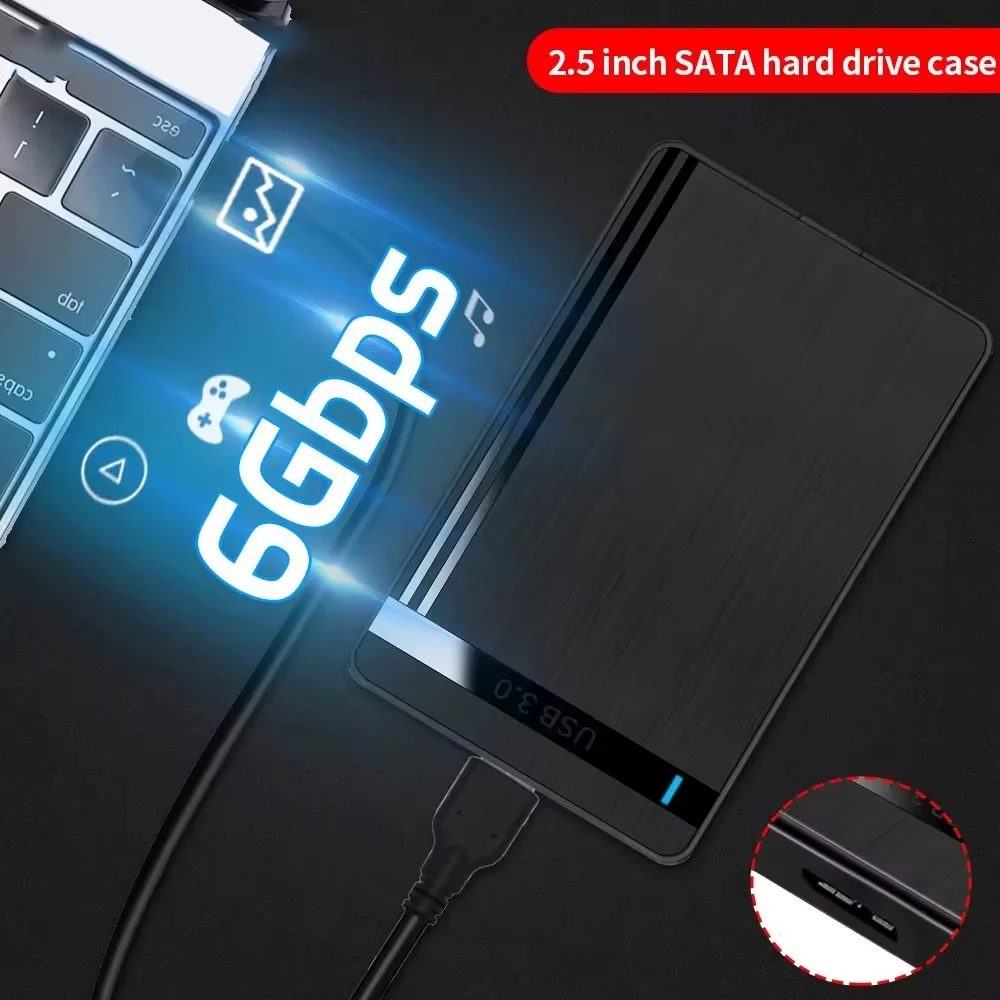 케비두메이 2.5인치 HDD 케이스 SATA to USB 3.0 HDD 인클로저 6TB 하드 드라이브 디스크 SSD 케이스 어댑터 5Gbps 외장 HDD 박스 (노트북용)