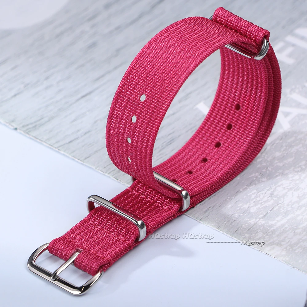 Rugged Ribbed Nylon Watch Strap for Military-Style Timepieces
