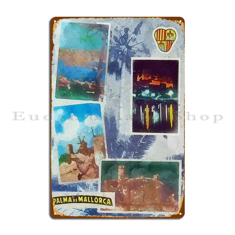 Palma De Palma Vintage Acquerello Targa In Metallo Retro Wall Pub Targhe Progettazione Disegni Tin Sign Poster