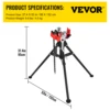 VEVOR Steel Tripod Pipe Chain Vise 1/8-5in Capacity Foldable Legs Tri-Stand Bench Vice for Fixing Supporting Bending Metal Pipes 6
