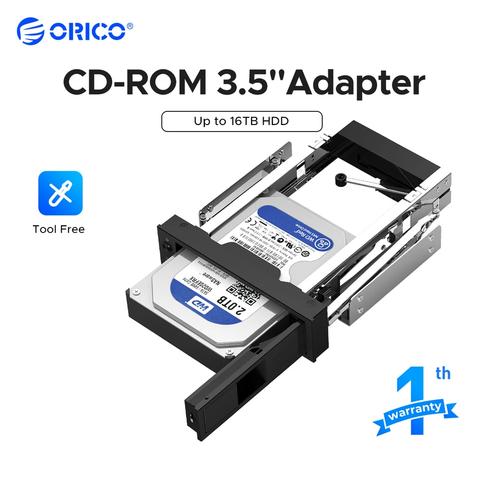 ORICO 2.5 to 3.5 Hard Drive Adapter HDD SSD Mounting Bracket Tray for  7/9.5/12.5mm 2.5 Inch HDD/SSD with SATA III Interface
